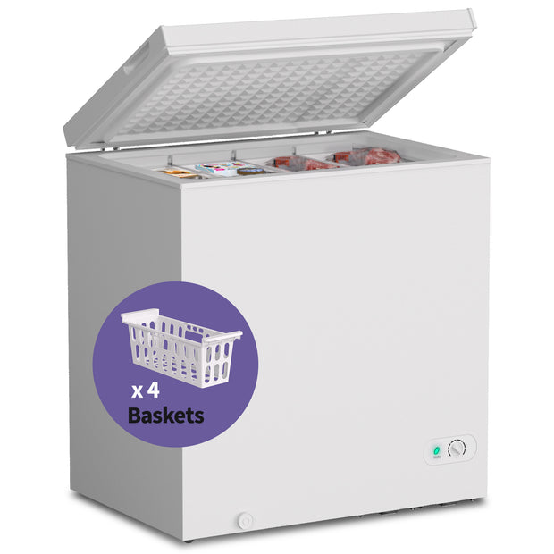 Chest Freezer 3.5 Cu.Ft Small Deep Freezer Top Door Mini Freezer with  Removable Basket, Low Noise, 7 Adjustable Temperature and Energy Saving  Perfect