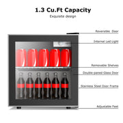 Northair48 Can Mini Fridge with Glass Door and Adjustable Removable Shelves for Soda Beer or Wine - Small Drink Dispenser Machine for Office or Bar