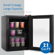 Northair 2.1 Cu Ft Countertop Display Glass Door Freezer with LED Light Perfect for Ice Cream at POS
