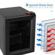 Northair 2.1 Cu Ft Countertop Display Glass Door Freezer with LED Light Perfect for Ice Cream at POS