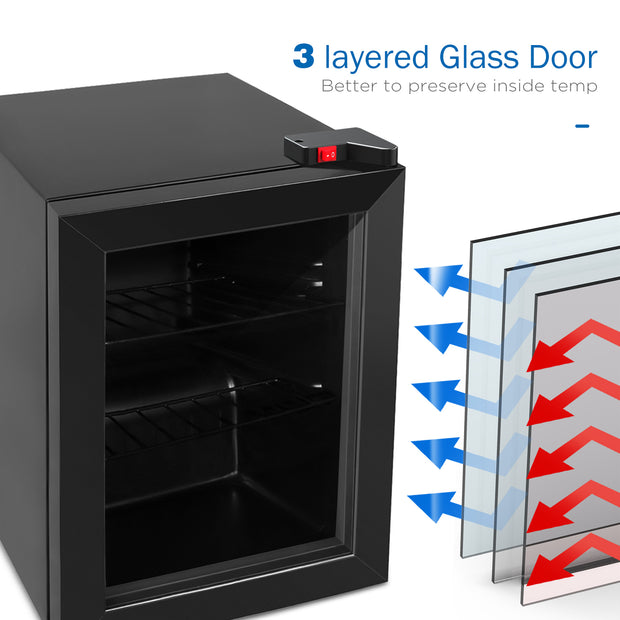 Northair 2.1 Cu Ft Countertop Display Glass Door Freezer with LED Light Perfect for Ice Cream at POS