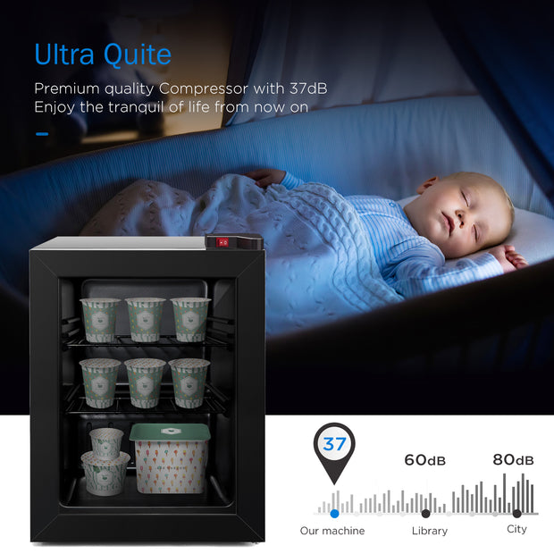 Northair 2.1 Cu Ft Countertop Display Glass Door Freezer with LED Light Perfect for Ice Cream at POS