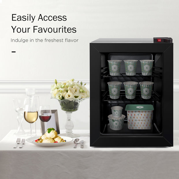 Northair 2.1 Cu Ft Countertop Display Glass Door Freezer with LED Light Perfect for Ice Cream at POS