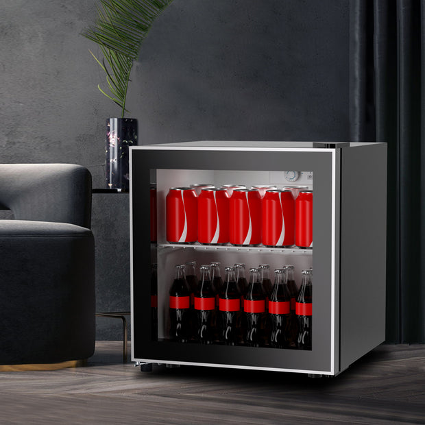 Northair48 Can Mini Fridge with Glass Door and Adjustable Removable Shelves for Soda Beer or Wine - Small Drink Dispenser Machine for Office or Bar