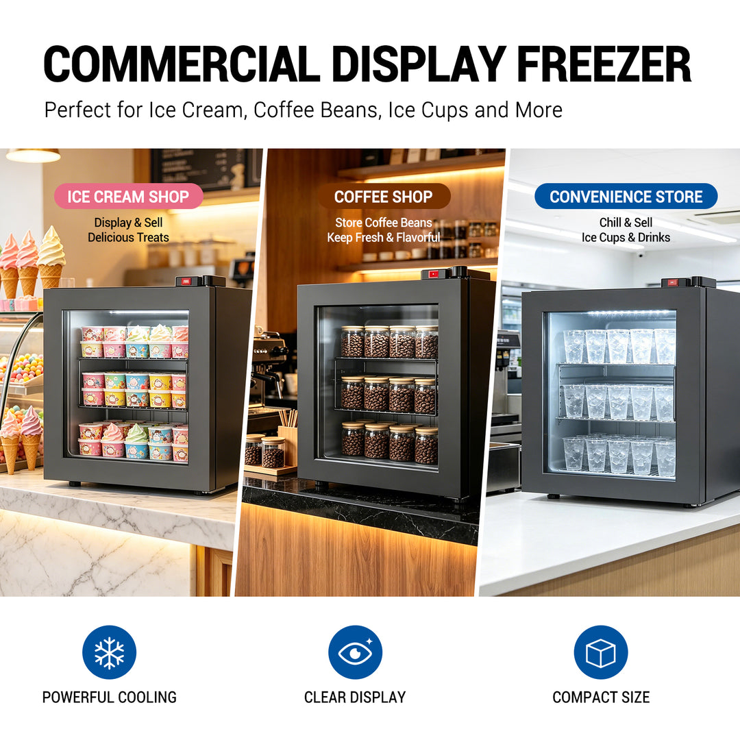 Northair 1.1 Cu Ft Countertop Display Freezer with Glass Door, Compact – northair