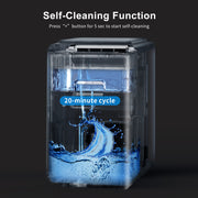 Aquarium with self-cleaning function display on a black background