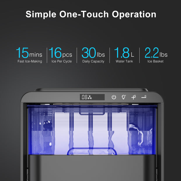 Northair Ice maker with key features displayed on a dark background