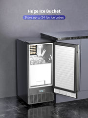 Northair 80lb Daily Undercounter Commercial Ice Maker Built in Ice Machine Stores up to 24lbs