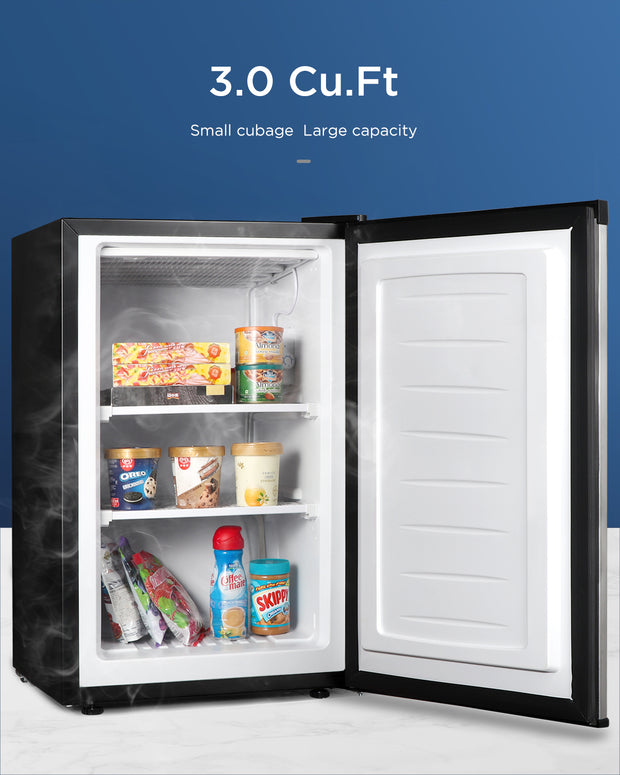Northair 3.5 Cu Ft Chest Freezer - 2 Removable Baskets - Quiet Compact  Freezer - 7 Temperature Settings - Black