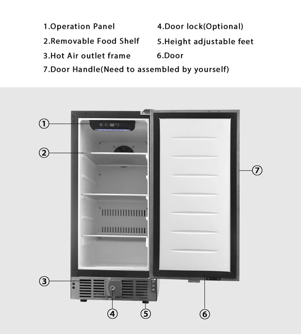 Northair 2.9 Cu ft Built in Refrigerator