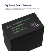 Northair 7.0 cu ft Chest Freezer with Dry Erase Board Black